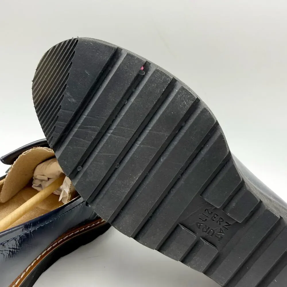 Naturalizer Womens Adiline Loafers US 9 Narrow EU 40 Blue Black Leather EUC
